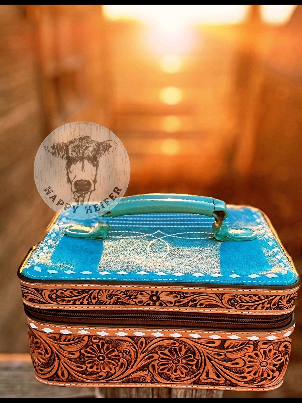 Boot-Stitch And Handtooled Leather Jewelry Case